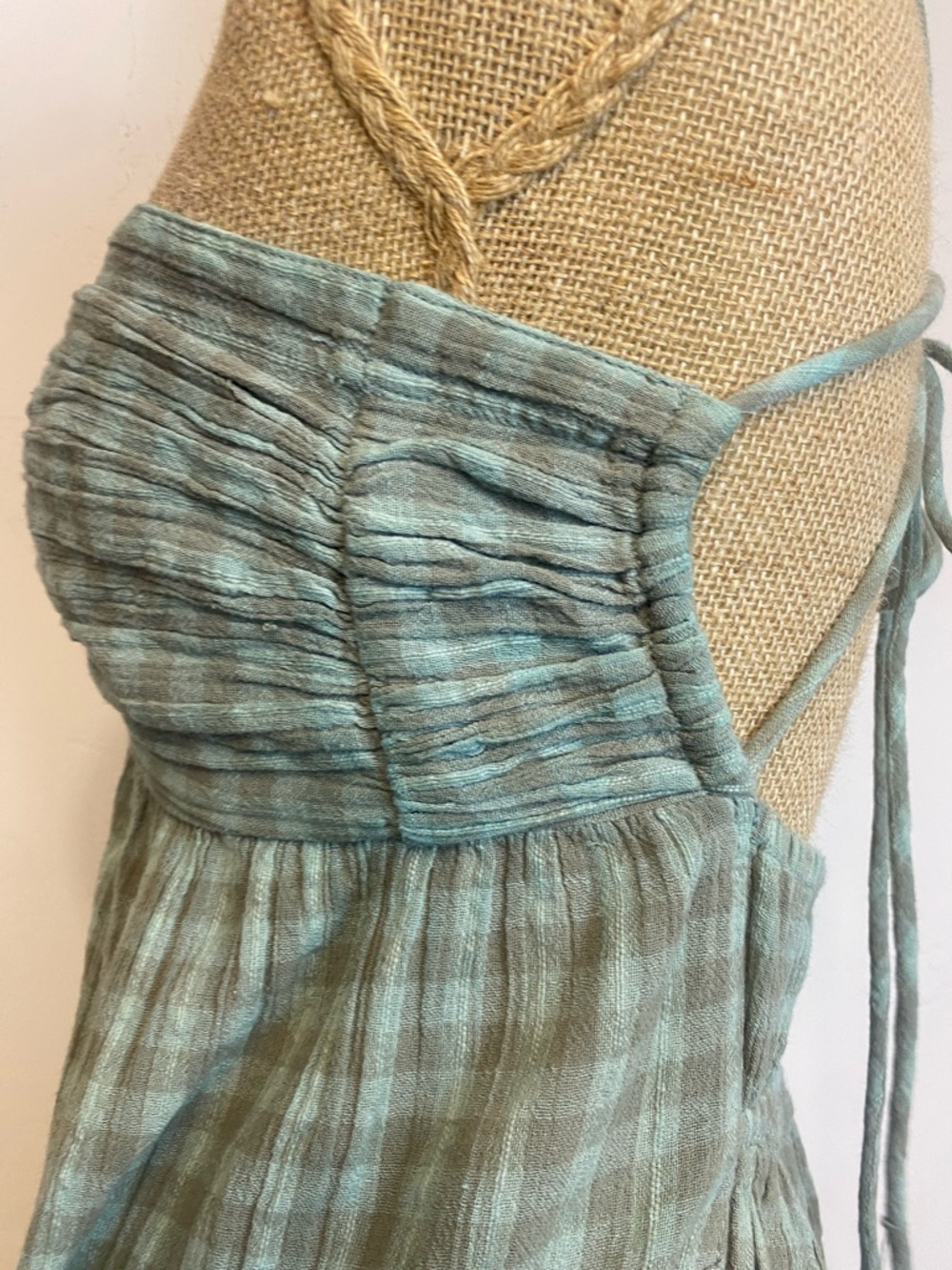 Free People Plaid Halter Jumpsuit with Balloon Style Pants Lightweight - Picture 6 of 12